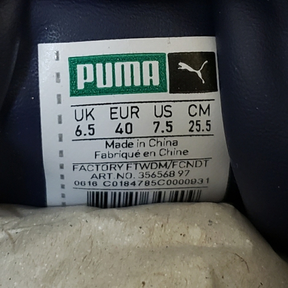 Puma Mens Classic Red & Navy Blue Suede Sneakers Size 7.5 - Picture 8 of 8